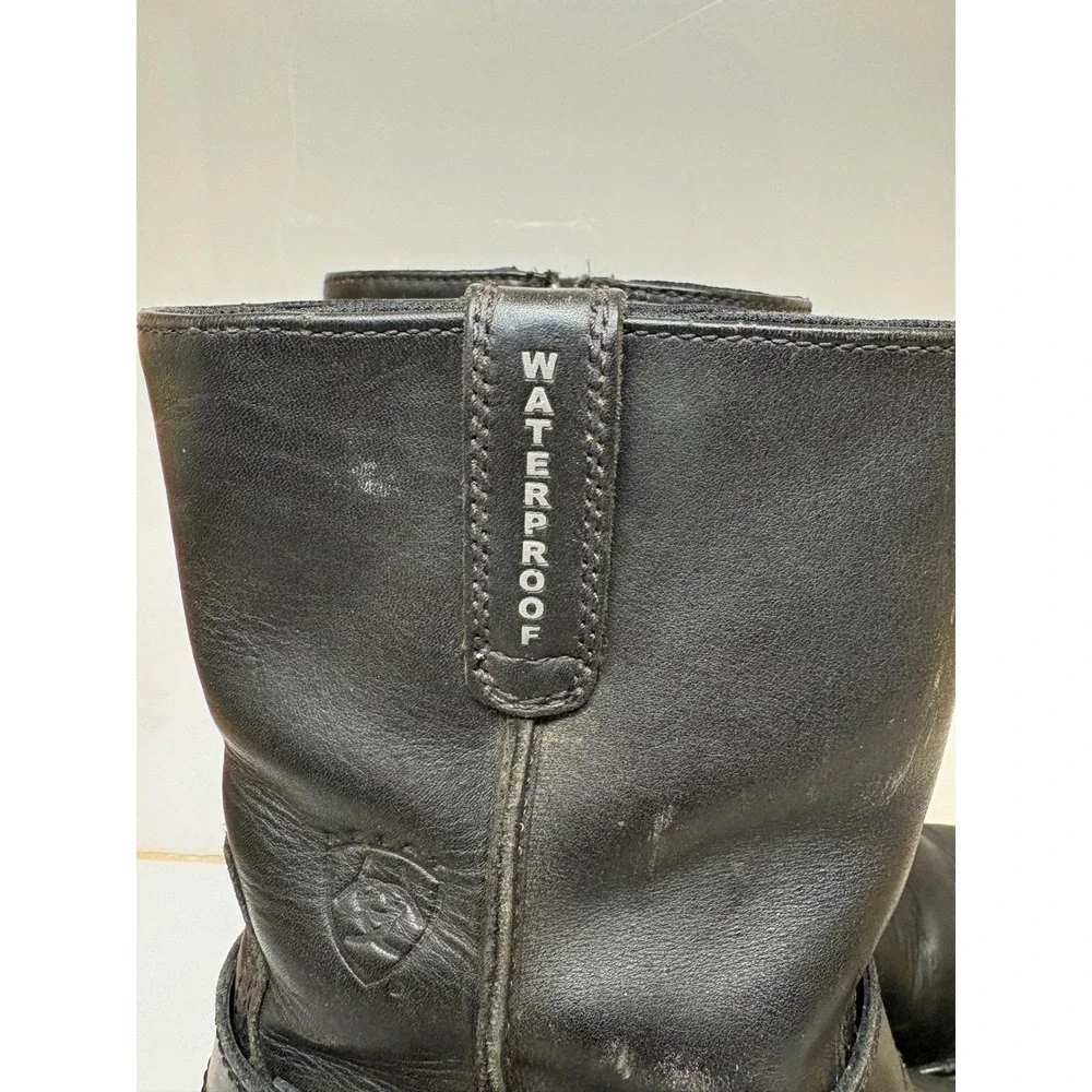 Ariat Mens 8.5D Black Leather Metal Mounts Harness Motorcycle Boots 10002579